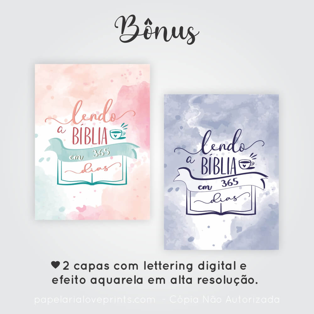 Arquivo PDF Caderno Lendo a Bíblia em 365 dias Love Prints